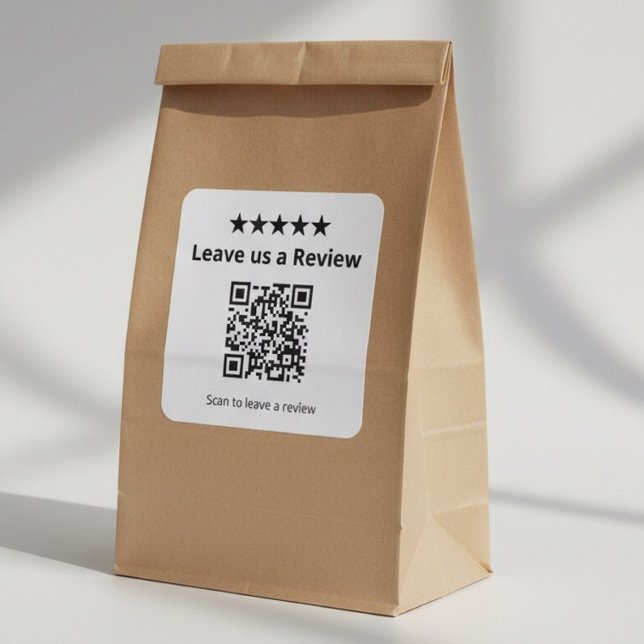 Sticker Carré Leave Us a Review QR Code | Customer Review  (Créateur téléchargé)