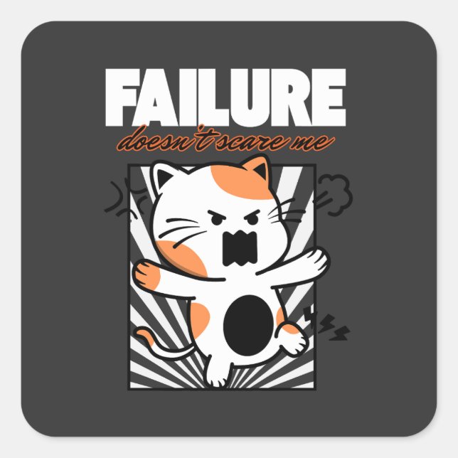 Sticker Carré L'échec ne me fait pas peur (Devant)