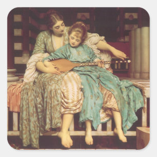 Sticker Carré Leçon de musique par Lord Frederic Leighton