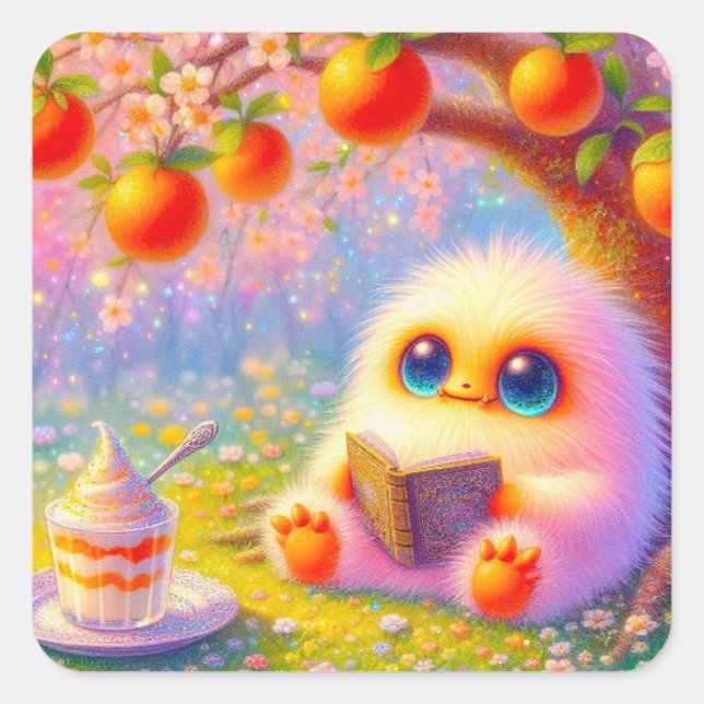 Sticker Carré Lecteur de Monstres (Devant)