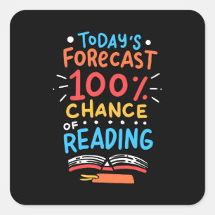 Sticker Carré Lecture - 100% Chance de lecture