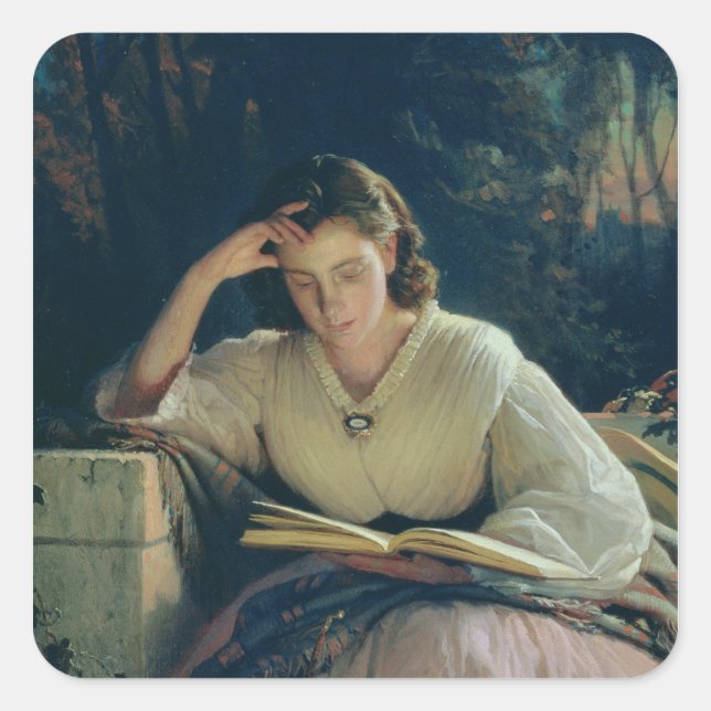 Sticker Carré Lecture, 1863 (Devant)