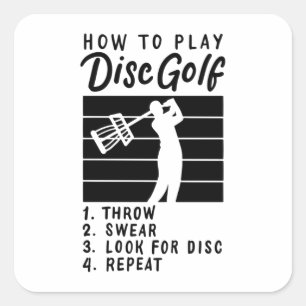 Sticker Carré Lecture De Disk Golf