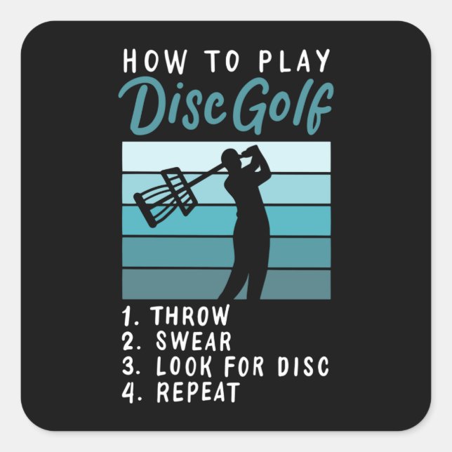 Sticker Carré Lecture de Disk Golf (Devant)