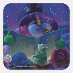 Sticker Carré Lecture hivernale