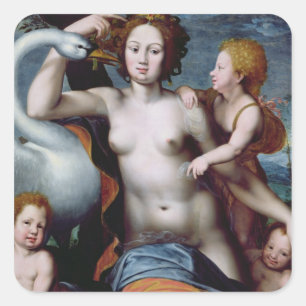 Sticker Carré Leda et le cygne