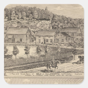 Sticker Carré Ledgeside et Glen Dale, fermes et résidences