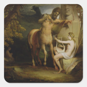 Sticker Carré L'éducation d'Achille, c.1772 (huile sur la toile