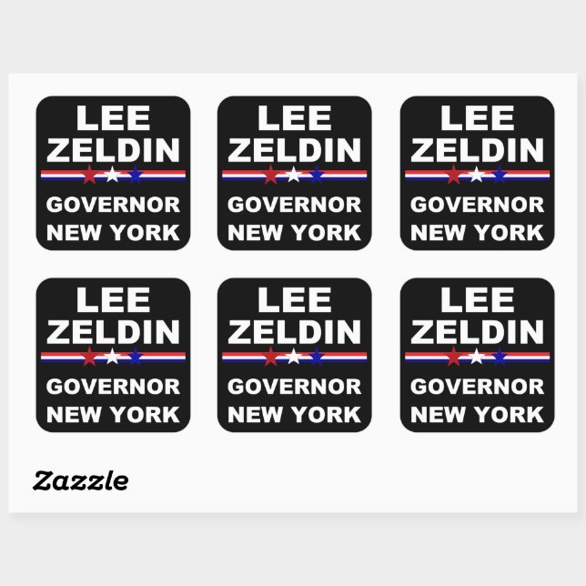 Sticker Carré Lee Zeldin Gouverneur New York 2022 (Feuille)