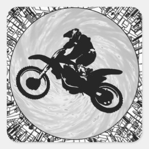 STICKER CARRÉ L'EFFET MOTOCROSS