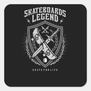 Sticker Carré Légende du skateboard
