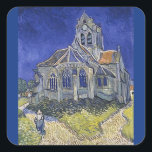 Sticker Carré L'église d'Auvers par Vincent Van Gogh<br><div class="desc">L'église d'Auvers par Vincent Van Gogh Sticker Carré</div>