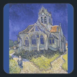Sticker Carré L'église d'Auvers par Vincent Van Gogh<br><div class="desc">L'église d'Auvers par Vincent Van Gogh Sticker Carré</div>