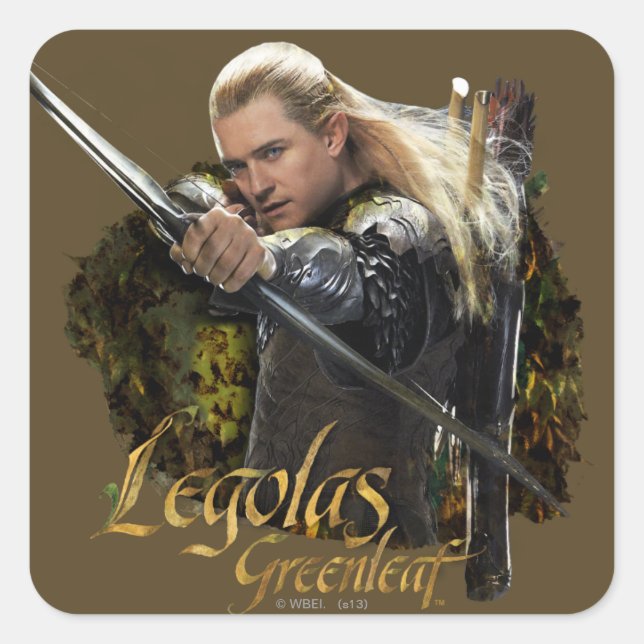 Sticker Carré LEGOLAS GREENLEAF™ - Graphique de fond de dessin (Devant)