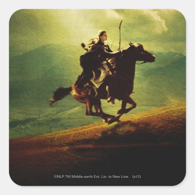 Sticker Carré LEGOLAS GREENLEAF™ sur cheval (Devant)