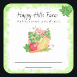 Sticker Carré *~* Légumes de légumes déshydratés<br><div class="desc">Étiquettes / Stickers pour votre conserverie DÉSHYDRATED / Stickers pour votre conserverie de mason. Il y a 2 lignes pour écrire le nom de Veggie / Vegetable pour votre ferme fermière ferme Farmer Market Canning or Dehydration efforts. ** Aquarelle Basil, Tomate Tomates Squash et Carottes *** CONTACTEZ-MOI SI VOUS AVEZ...</div>