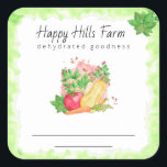 Sticker Carré *~* Légumes de légumes déshydratés<br><div class="desc">Étiquettes / Stickers pour votre conserverie DÉSHYDRATED / Stickers pour votre conserverie de mason. Il y a 2 lignes pour écrire le nom de Veggie / Vegetable pour votre ferme fermière ferme Farmer Market Canning or Dehydration efforts. ** Aquarelle Basil, Tomate Tomates Squash et Carottes *** CONTACTEZ-MOI SI VOUS AVEZ...</div>