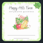 Sticker Carré *~* *~Légumes de légumes déshydratés AP30<br><div class="desc">Étiquettes / Stickers pour votre conserverie DÉSHYDRATED / Stickers pour votre conserverie de mason. On peut également l'utiliser pour la CONSOMMATION de fruits et légumes. Il y a 2 lignes pour écrire du texte tel que le nom du Fruit ou Veggie / Vegetable pour votre ferme agricole Marché fermier Canning...</div>