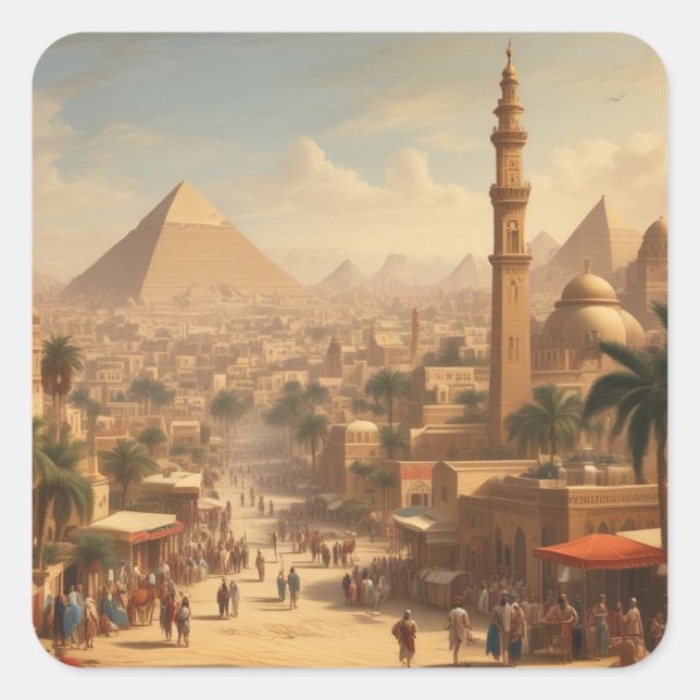 Sticker Carré L'Egypte ancienne du Caire (Devant)