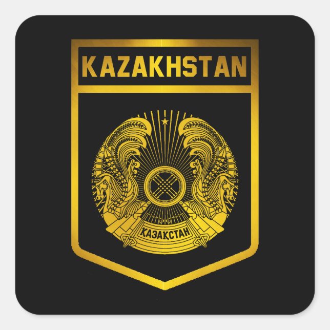 Sticker Carré L'emblème du Kazakhstan (Devant)
