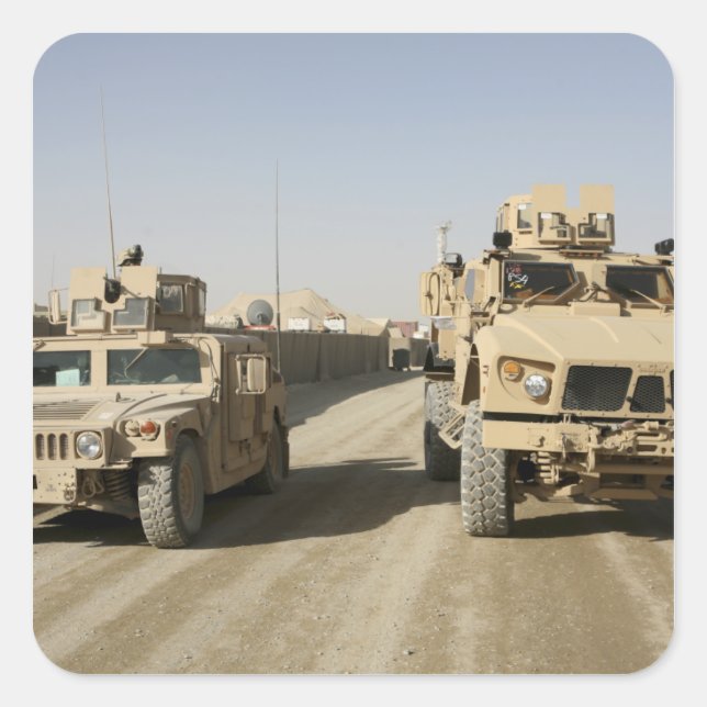 Sticker Carré L'embuscade résistante aux mines protégée (Devant)