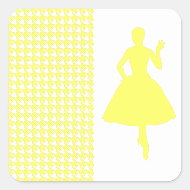 Sticker Carré Lemonade Houndstooth moderne avec Silhouette mode (Devant)
