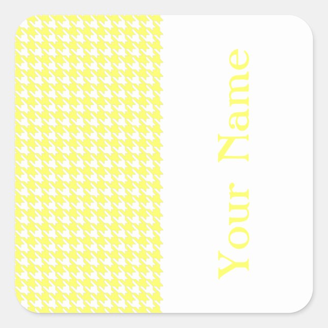 Sticker Carré Lemonade Modern Houndstooth avec nom (Devant)