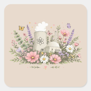 Sticker Carré L'énergie Nucléaire Fleurit
