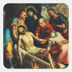 Sticker Carré L'ensevelissement du Christ Juan Rodríguez Juarez