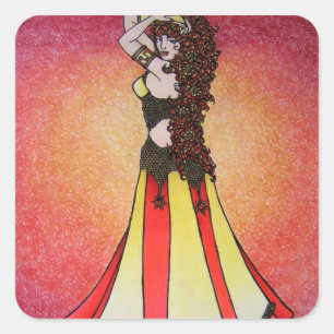 Sticker Carré Leo Belly Dancer