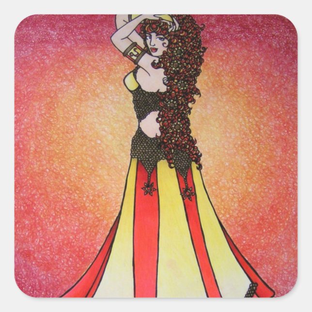 Sticker Carré Leo Belly Dancer (Devant)