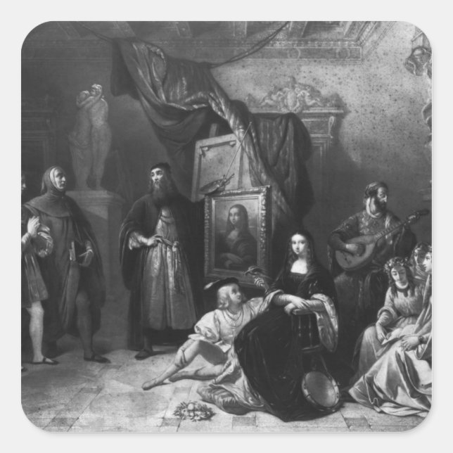 Sticker Carré Leonardo da Vinci peint la Gioconda (Devant)