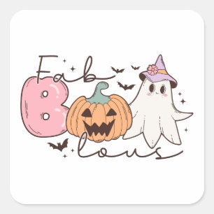 Sticker Carré Leopard Fab Boo Lous Halloween