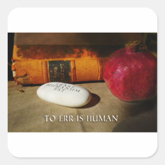 Sticker Carré L'erreur est humaine. Errare Humanum Est. Latin.