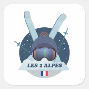 Sticker Carré Les 2 Alpes Station de ski