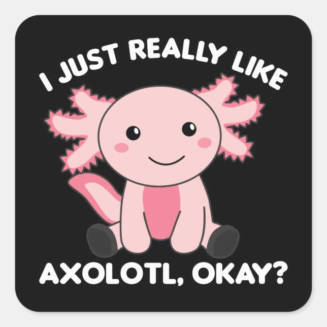 Sticker Carré Les Amateurs D'Axolotl Les Beaux Animaux Pour Les  (Devant)