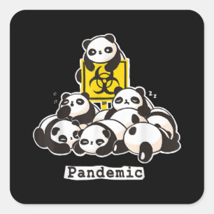 Sticker Carré Les amateurs de panda   Panda mignonne Pandny