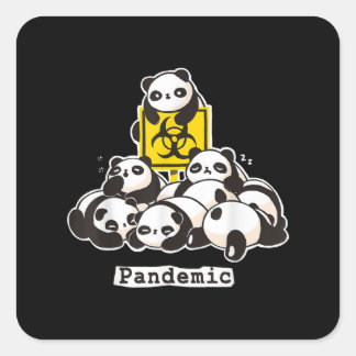 Sticker Carré Les amateurs de panda | Panda mignonne Pandny