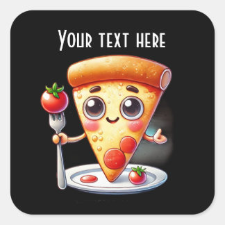 Sticker Carré Les amateurs de pizzas