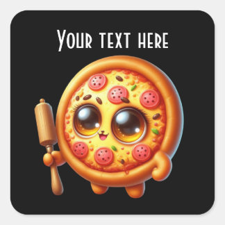Sticker Carré Les amateurs de pizzas