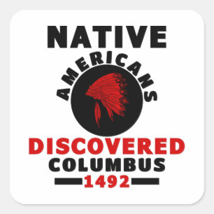 Sticker Carré Les Amérindiens découvrent Columbus
