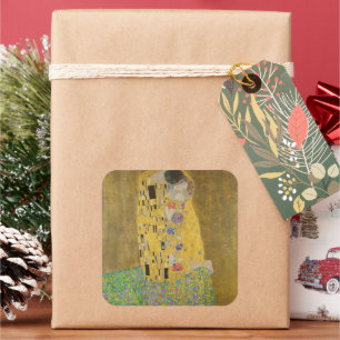 Sticker Carré Les amoureux embrasser Embrace par Gustav Klimt