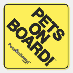Sticker Carré Les animaux familiers à bord du ™ signent les