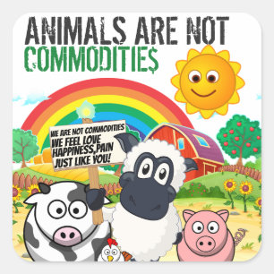 STICKER CARRÉ LES ANIMAUX NE SONT PAS DES BIENS DE BASE