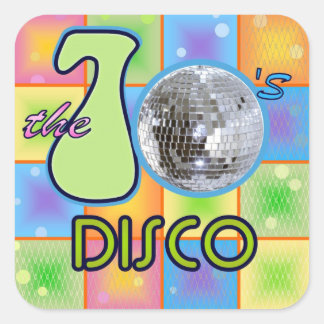 Sticker Carré les années 70 Disco