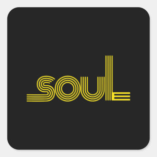 Sticker Carré les années 70 Funk Afro Soul Boogie Dance Love Tra