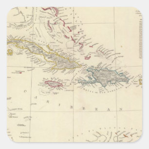 Sticker Carré Les Antilles ou les îles de WestIndia