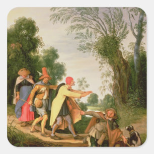 Sticker Carré Les aveugles qui mènent les aveugles