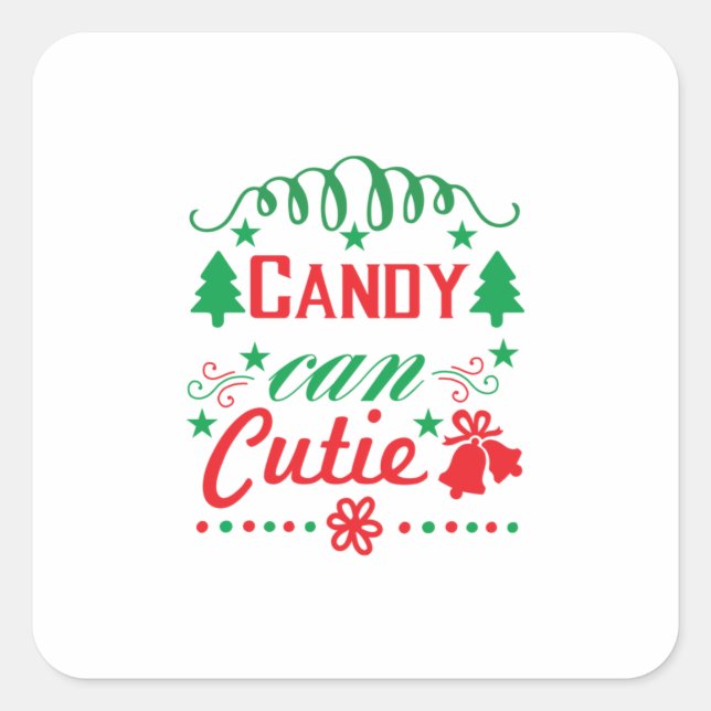 Sticker Carré Les bonbons d'art de Noël peuvent servir (Devant)