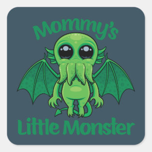 Sticker Carré Les boudins de cthulhu du petit monstre de maman